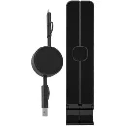 Brela @memorii Recycled Laptop Stand & Retractable Cable Set Black Closed